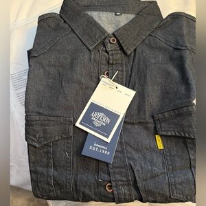 Men's Dark Blue Denim Long Sleeve Shirt Size XXL NWT